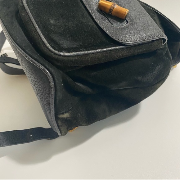 Gucci vintage bamboo suede backpack - Picture 4 of 9